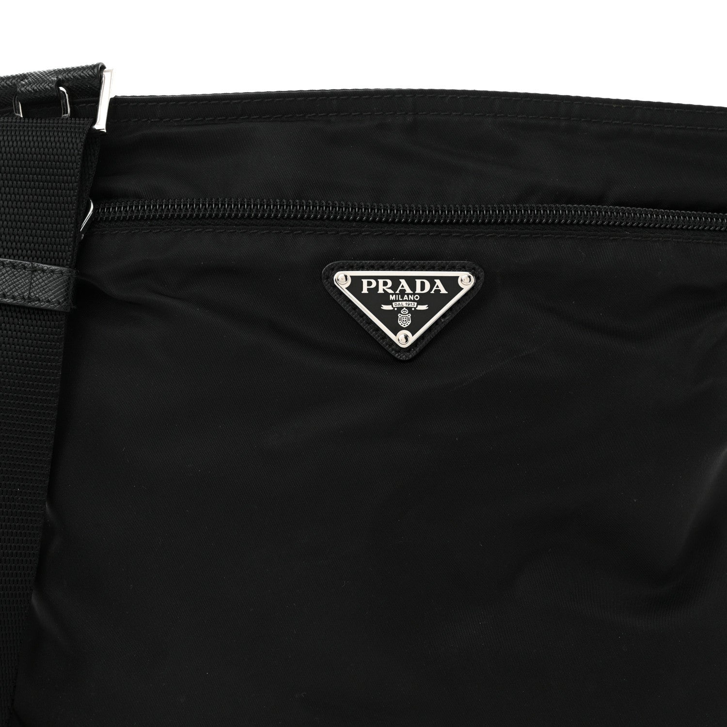 Prada Nylon Saffiano Flat Messenger Bag Black 8 of 11