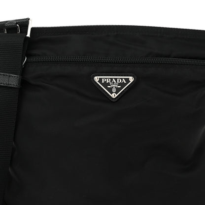 Prada Nylon Saffiano Flat Messenger Bag Black 8 of 11