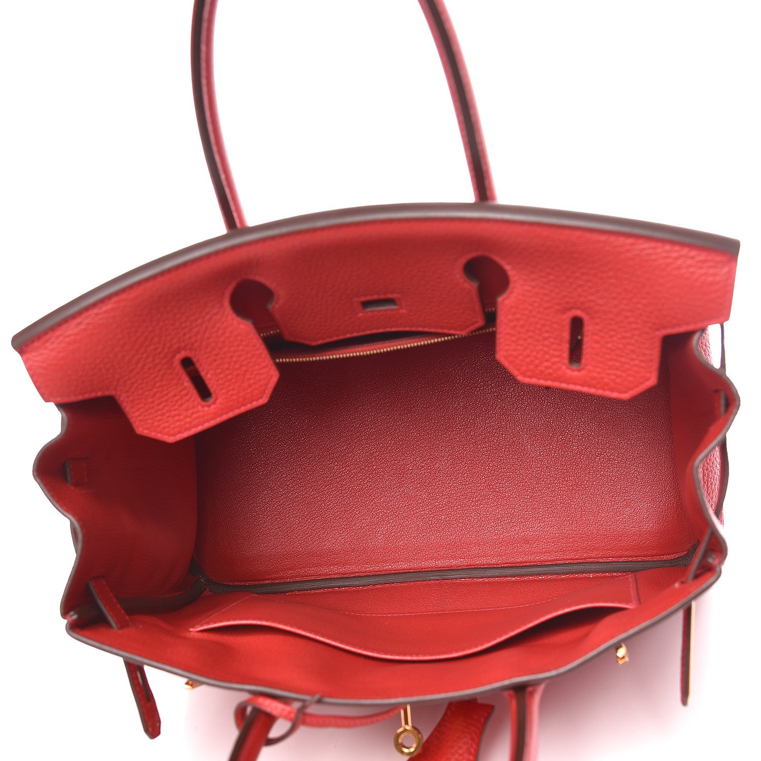 Hermes Taurillon Clemence Birkin 30 Rouge Casaque 5 of 11