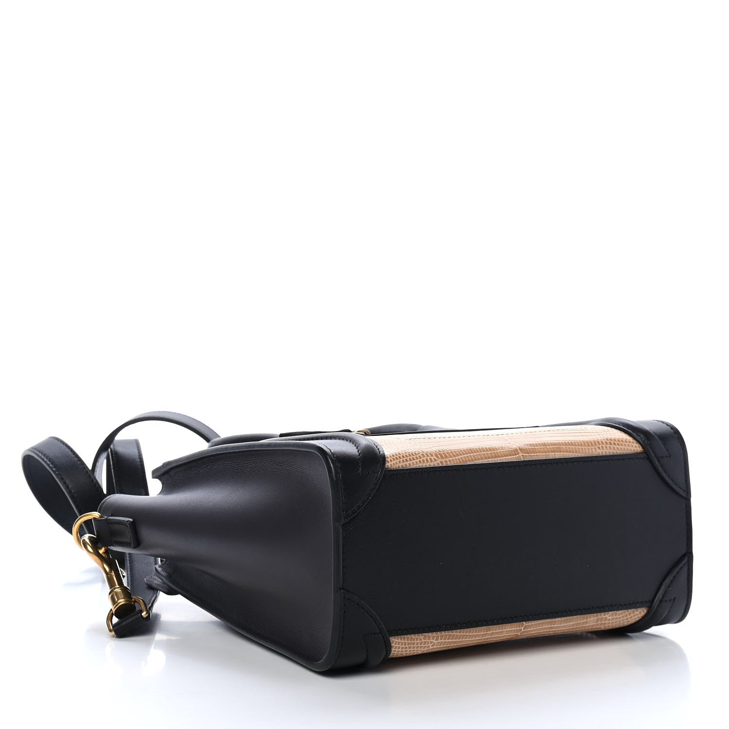 Celine Lizard Smooth Calfskin Nano Luggage Beige Black 3 of 4