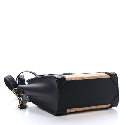 Celine Lizard Smooth Calfskin Nano Luggage Beige Black 3 of 4