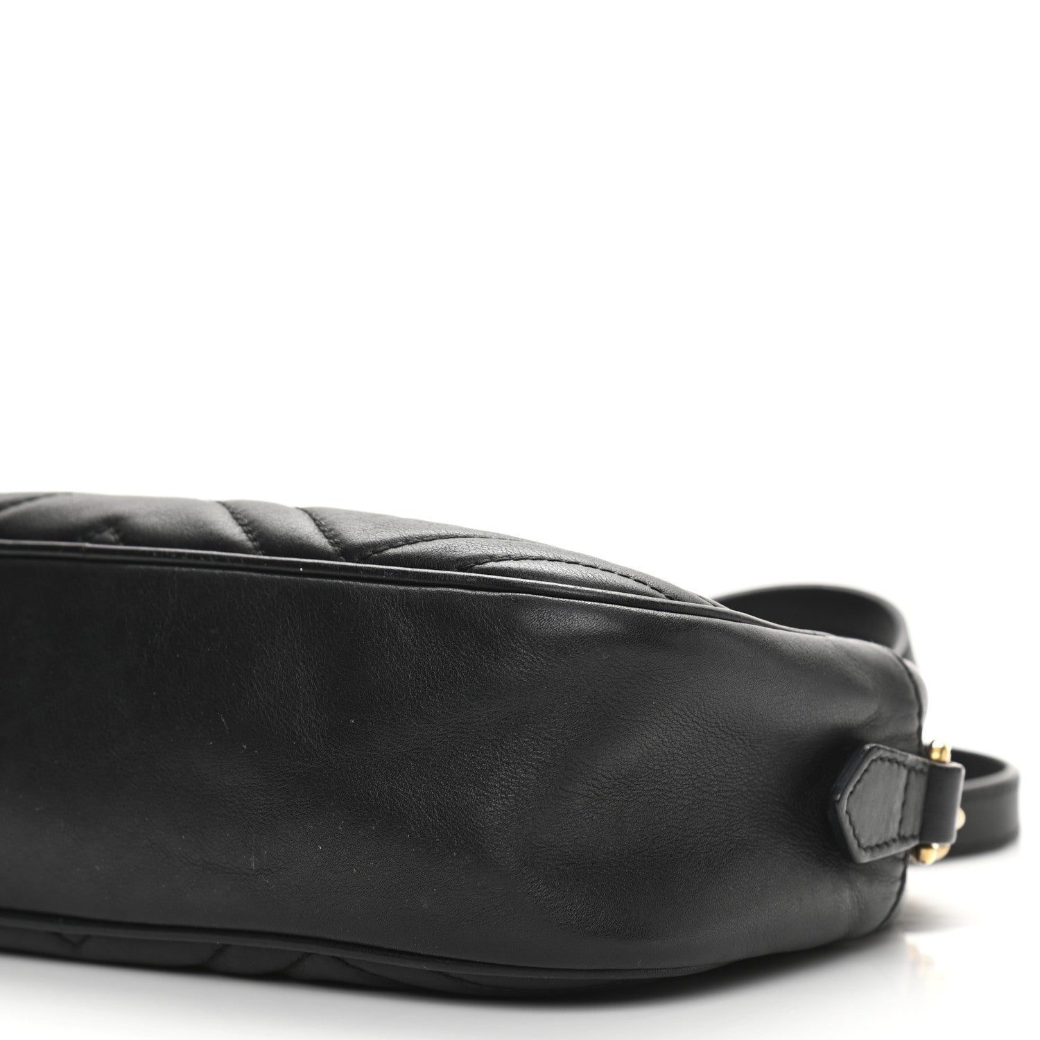 Gucci Calfskin Matelasse Small GG Marmont Chain Shoulder Bag Black 10 of 15