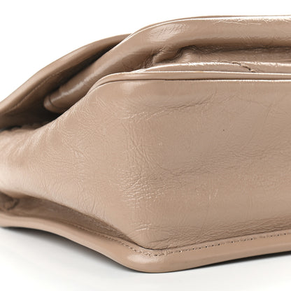 Saint Laurent Crinkled Calfskin Matelasse Monogram Baby Niki Chain Satchel Light Taupe 8 of 9