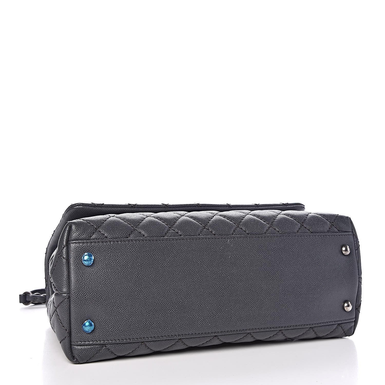 Chanel Caviar Lizard Quilted Small Coco Handle Flap Dark Grey 4 of 11