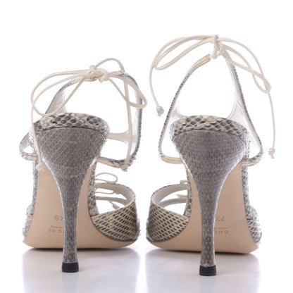 Gucci Snakeskin Sandals 7.5 Roccia Mystic White 7 of 11