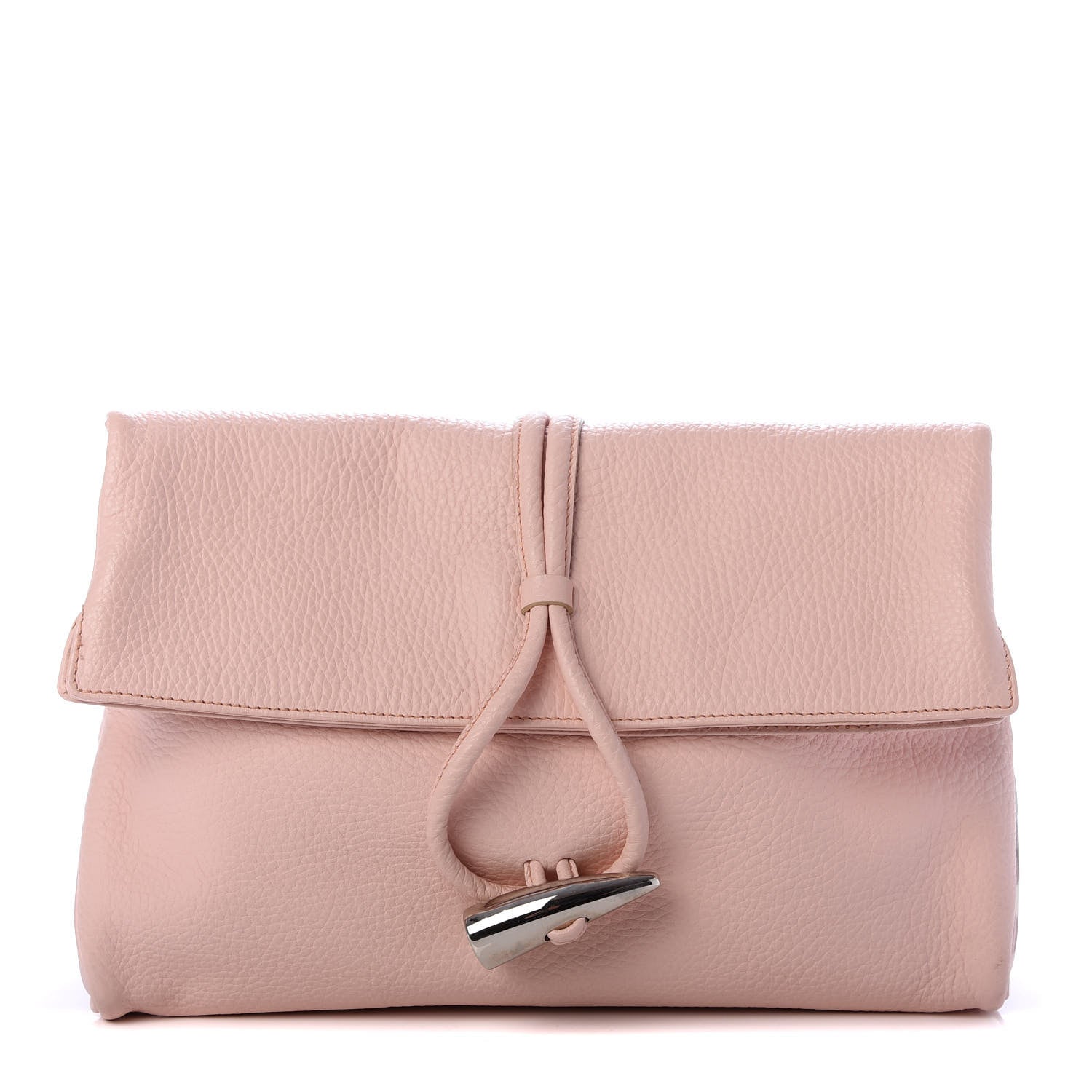 Burberry Grainy Calfskin House Check Horn Toggle Clutch Pink 1 of 9