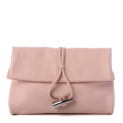 Burberry Grainy Calfskin House Check Horn Toggle Clutch Pink 1 of 9