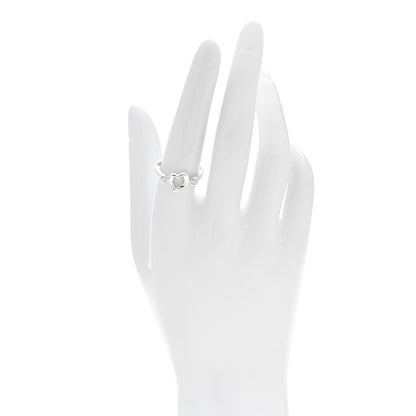 Tiffany Sterling Silver Diamond Elsa Peretti Open Heart Ring 57 8 2 of 5