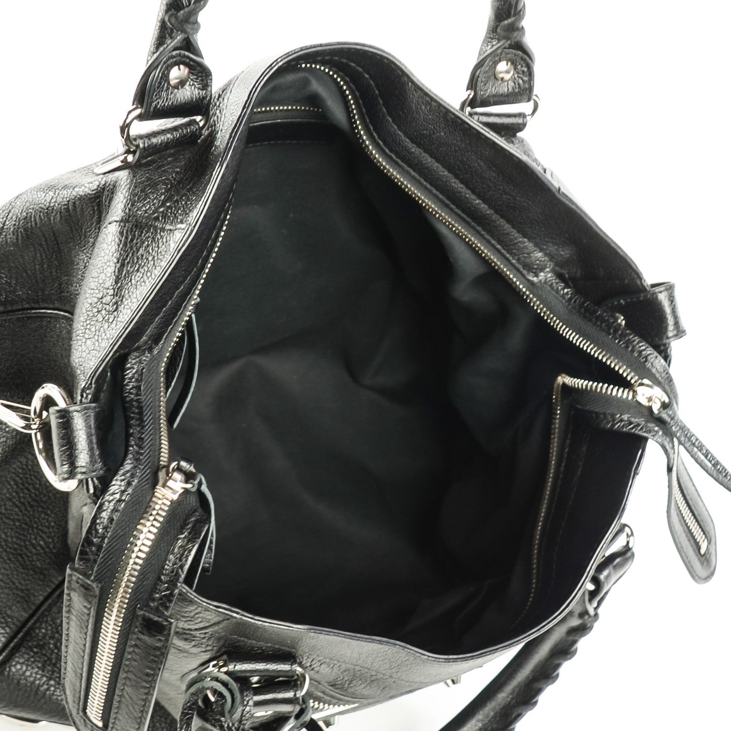 Balenciaga Chevre Silver Metallic Edge Hardware Velo Black 7 of 11