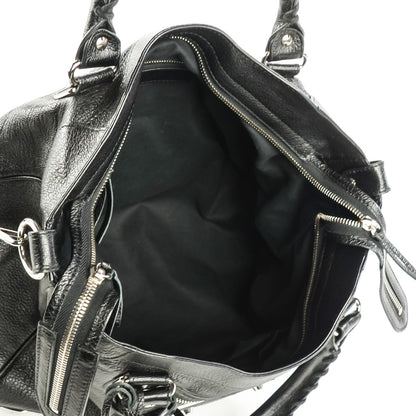 Balenciaga Chevre Silver Metallic Edge Hardware Velo Black 7 of 11