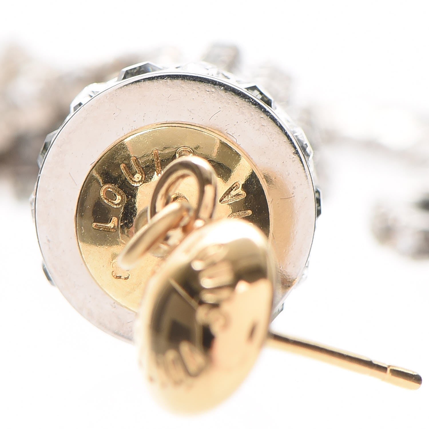 Louis Vuitton Crystal Strand Earrings Gold 6 of 8