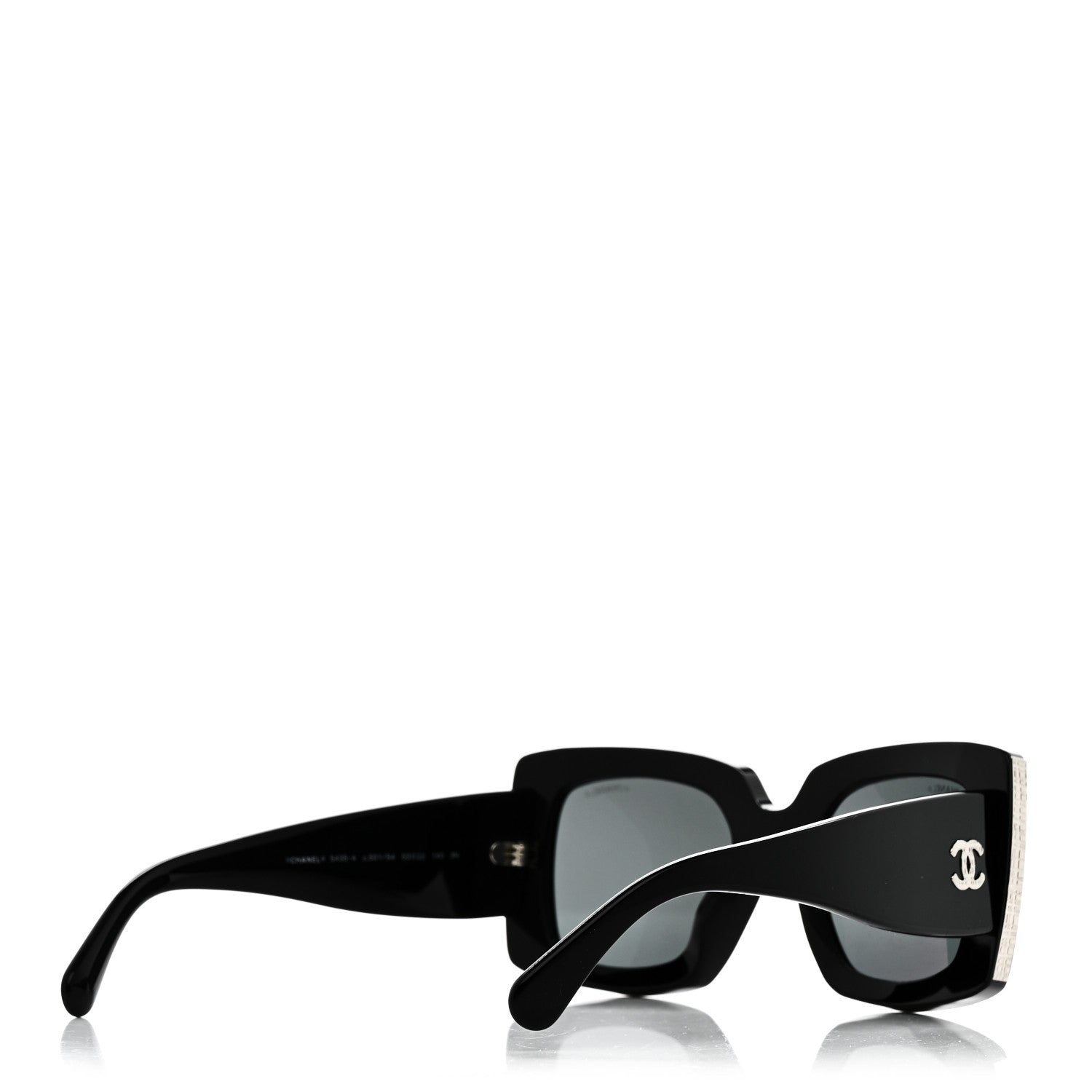 Chanel Acetate Rectangle Sunglasses 5435-A Black 4 of 7