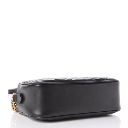 Gucci Calfskin Matelasse Small GG Marmont Chain Shoulder Bag Black 4 of 9