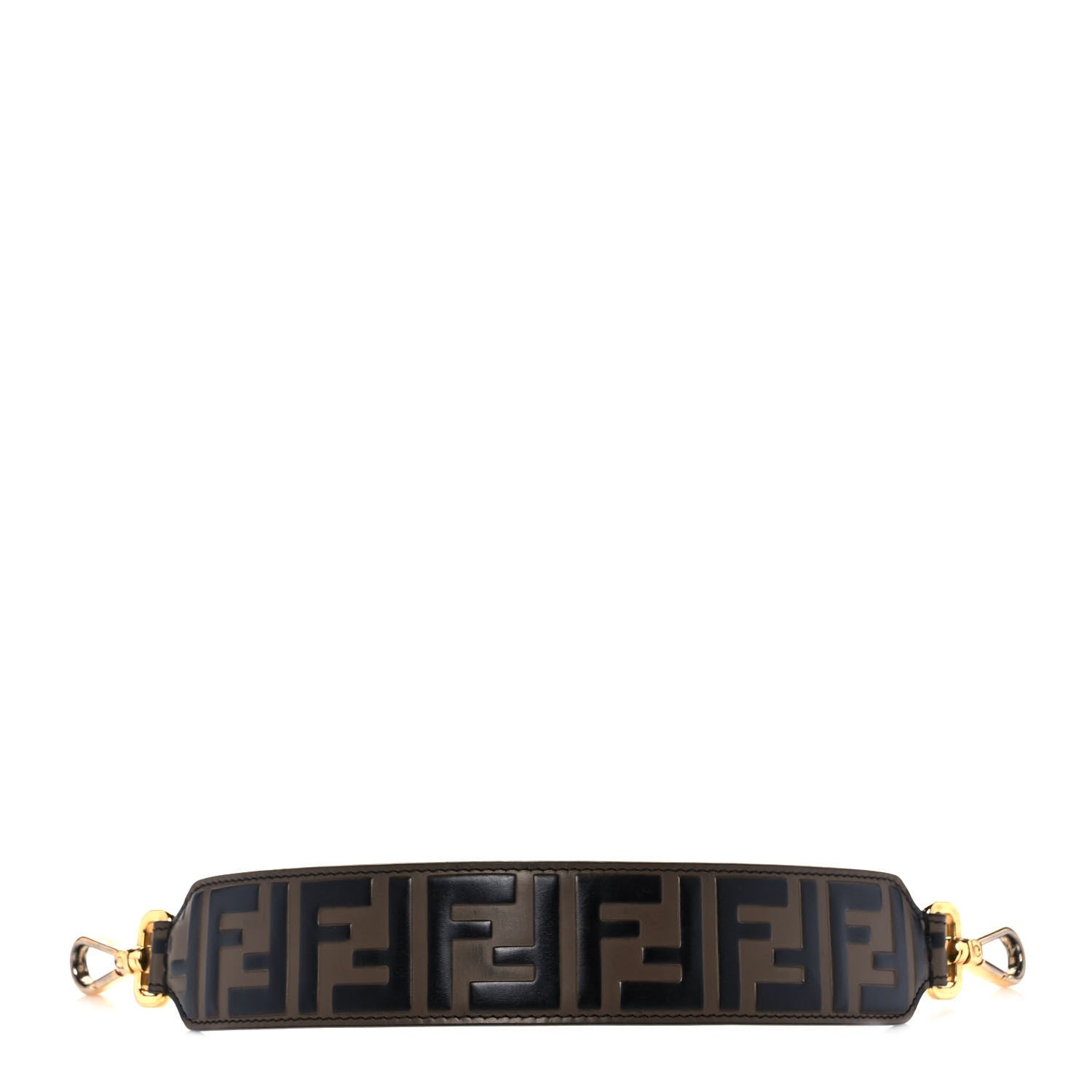 Fendi Calfskin FF 1974 Embossed Mini Strap You Maya Black 1 of 5