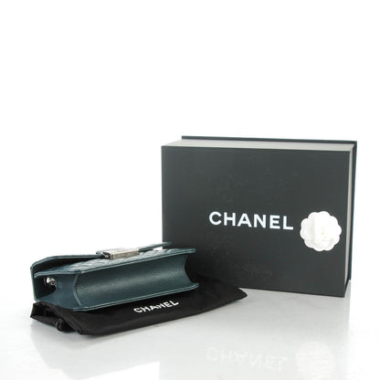 Chanel Goatskin Quilted Small CC University Top Handle Flap Dark Green 4 of 7