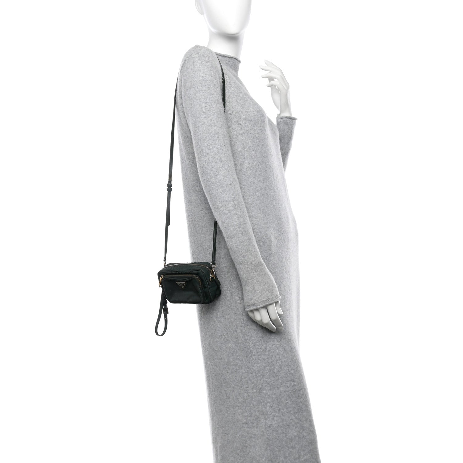 Prada Tessuto Nylon Saffiano Convertible Crossbody Wristlet