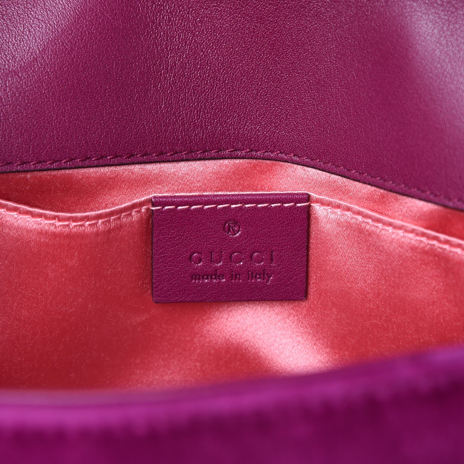 Gucci Velvet Matelasse Mini GG Marmont Shoulder Bag Fuchsia Violet Cyclamen 6 of 10