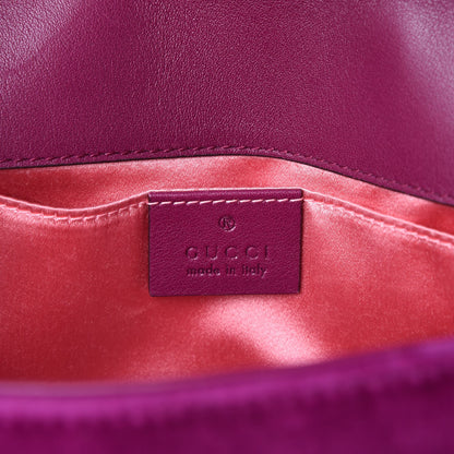 Gucci Velvet Matelasse Mini GG Marmont Shoulder Bag Fuchsia Violet Cyclamen 6 of 10