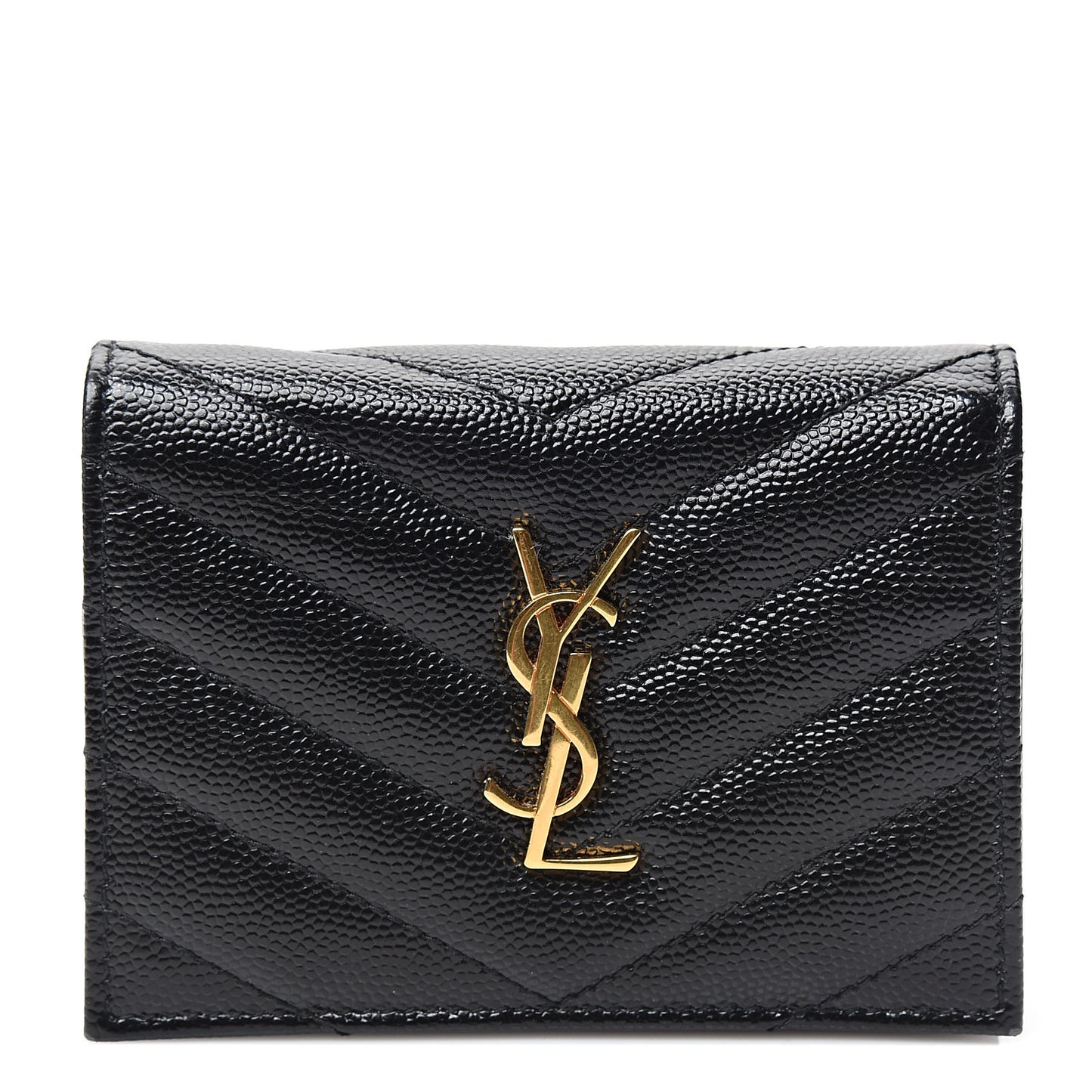 Grain De Poudre Matelasse Chevron Monogram Card Case Black