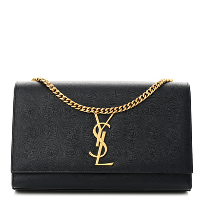 Saint Laurent Grain De Poudre Medium Classic Monogram Kate Satchel Deep Marine 1 of 13