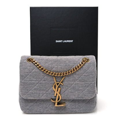 Saint Laurent Jersey Wool Patchwork Monogram Mini Jamie Baguette Grigio 11 of 11