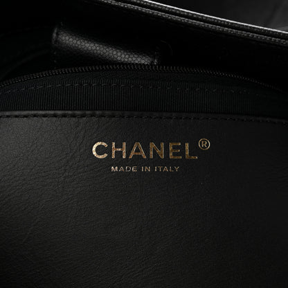 Chanel Caviar Stitched Pocket CC Large Tote Black 7 of 11