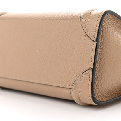 Celine Drummed Calfskin Nano Luggage Dune 10 of 20