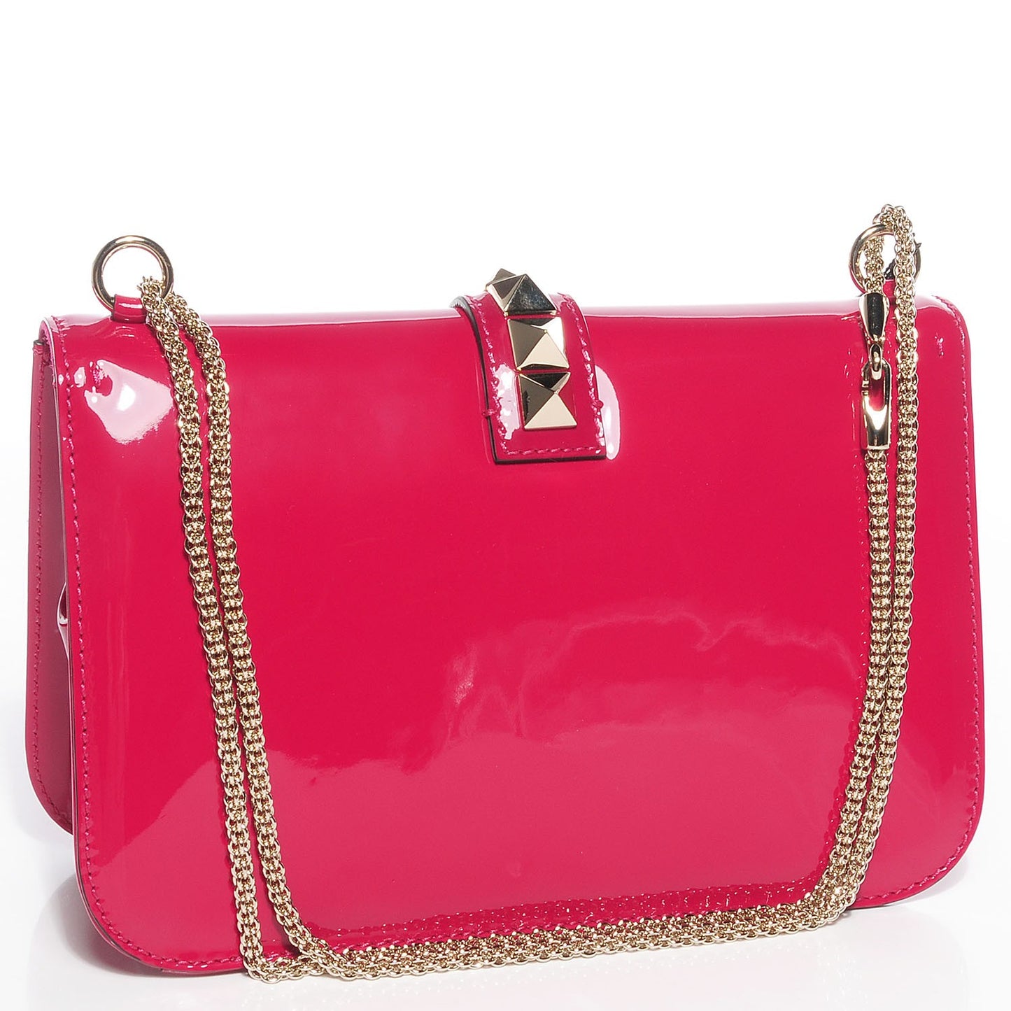 Patent Large Glam Lock Rockstud Flap Cyclamin