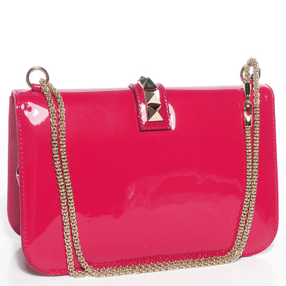 Valentino Garavani Patent Large Glam Lock Rockstud Flap Cyclamin 4 of 24