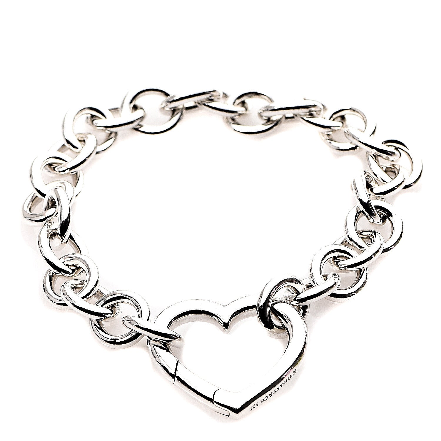 Tiffany Sterling Silver Open Heart Clasp Bracelet 1 of 3