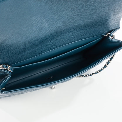 Chanel Caviar Quilted Clutch With Chain Flap Blue 5 of 8