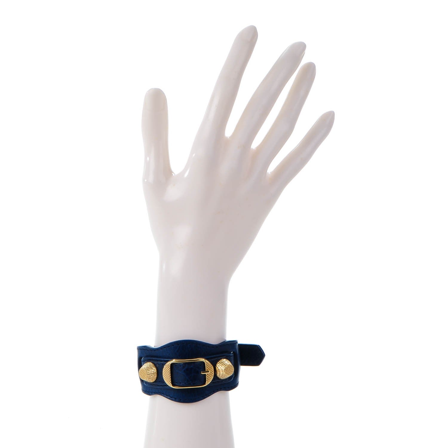 Balenciaga Agneau Arena Giant 12 Gold Hardware L Bracelet Bleu Mineral 2 of 6