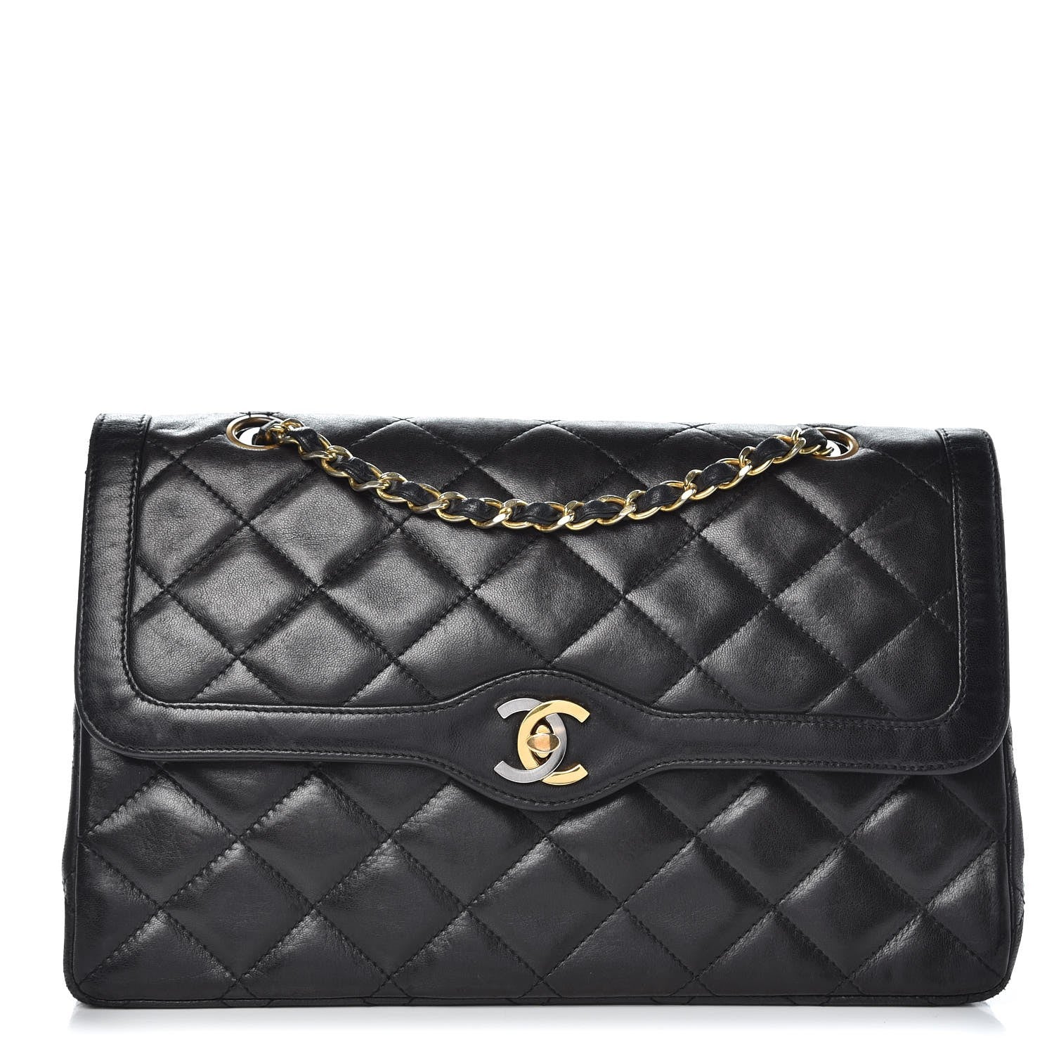 Chanel Lambskin Quilted Medium Double Flap Black 1 of 10