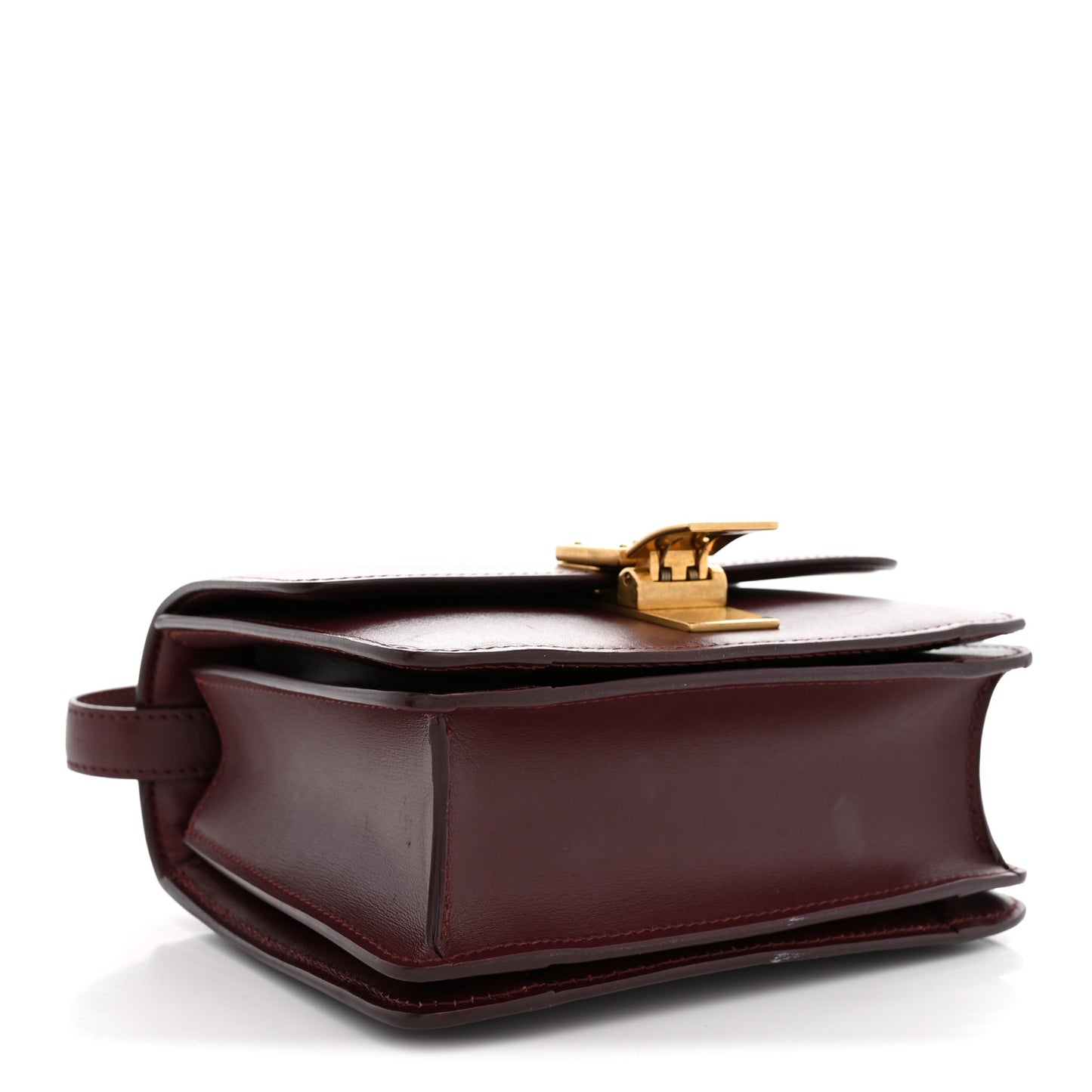 Box Calfskin Small Classic Box Flap Bag Burgundy