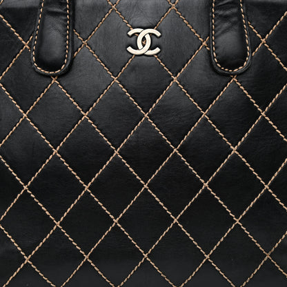 Chanel Calfskin Wild Stitch Large Tote Black 7 of 12