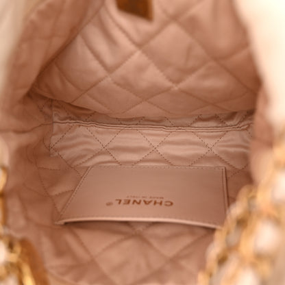 Chanel Pearly Shaded Calfskin Quilted Mini Chanel 22 Ecru Golden 5 of 11