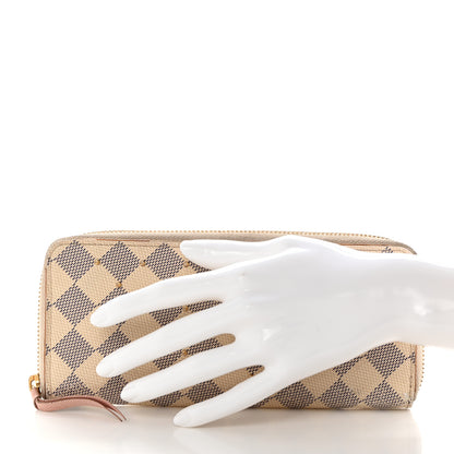 Louis Vuitton Damier Azur Studded Clemence Wallet Rose Ballerine 2 of 8