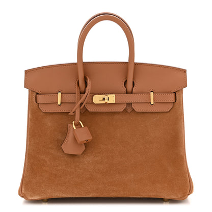Hermes Veau Doblis Swift Grizzly Birkin 25 Gold 1 of 12