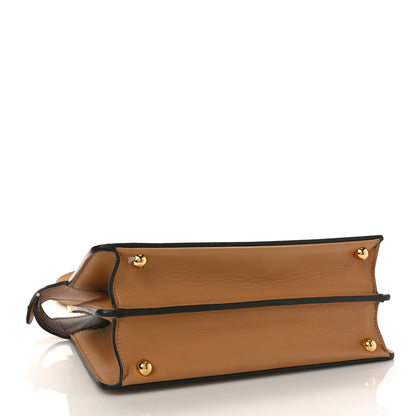 Fendi Vitello Seta Nappa Bi-Color Small Peekaboo I SEE U Satchel Miele Scuro Light Rose Ghianda 4 of 9
