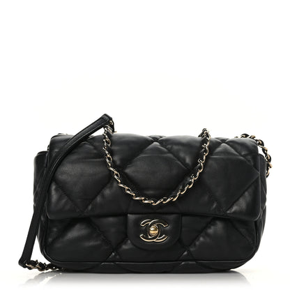 Chanel Calfskin Quilted Medium Bubbly Flap Black 1 of 8