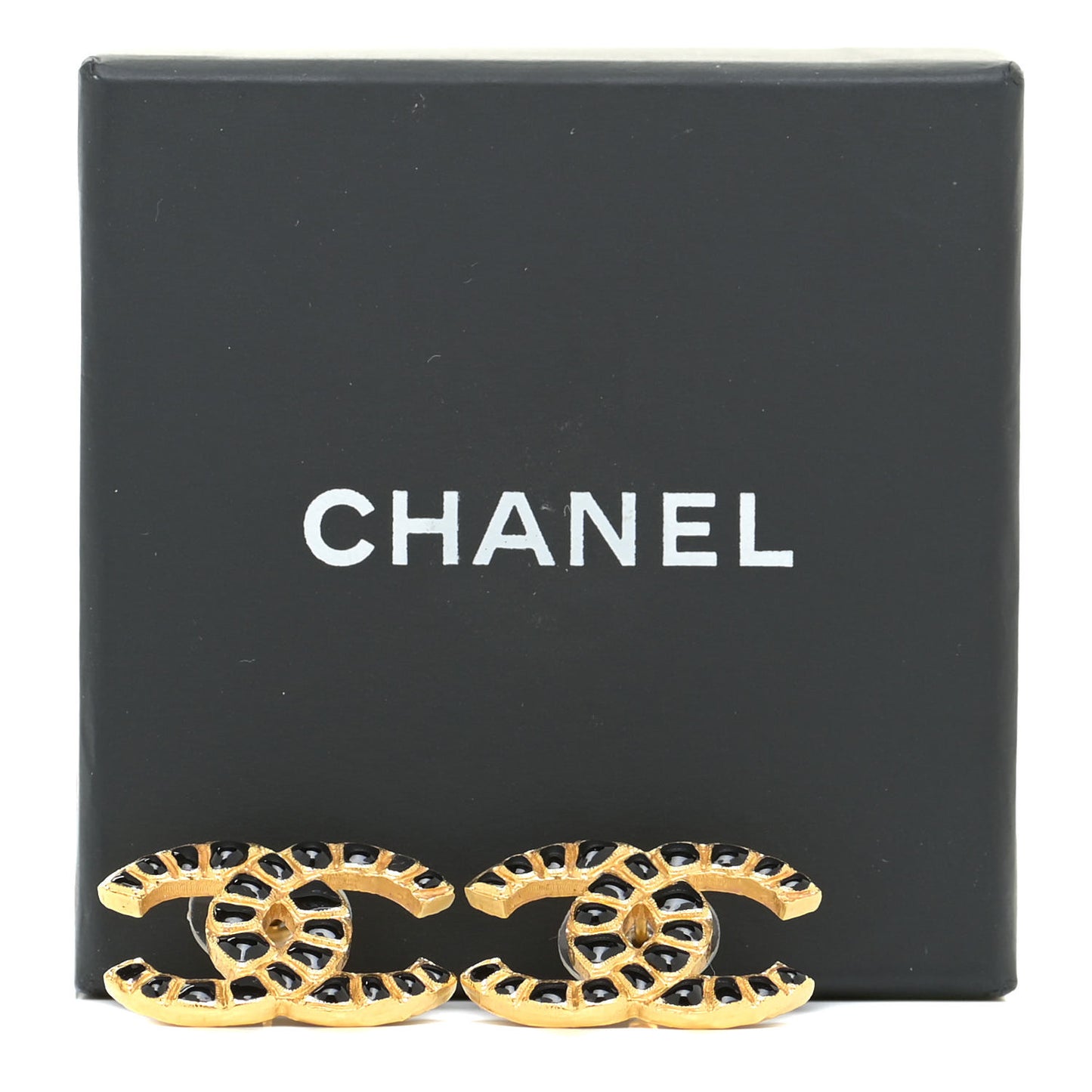 Resin Along The Nile CC Earrings Gold Black