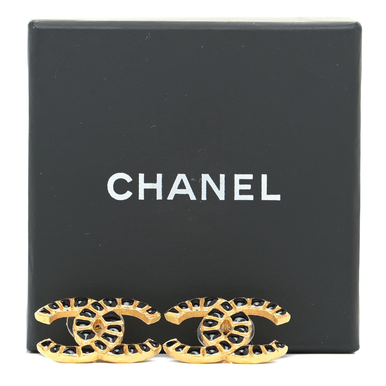 Chanel Resin Along The Nile CC Earrings Gold Black 6 of 6
