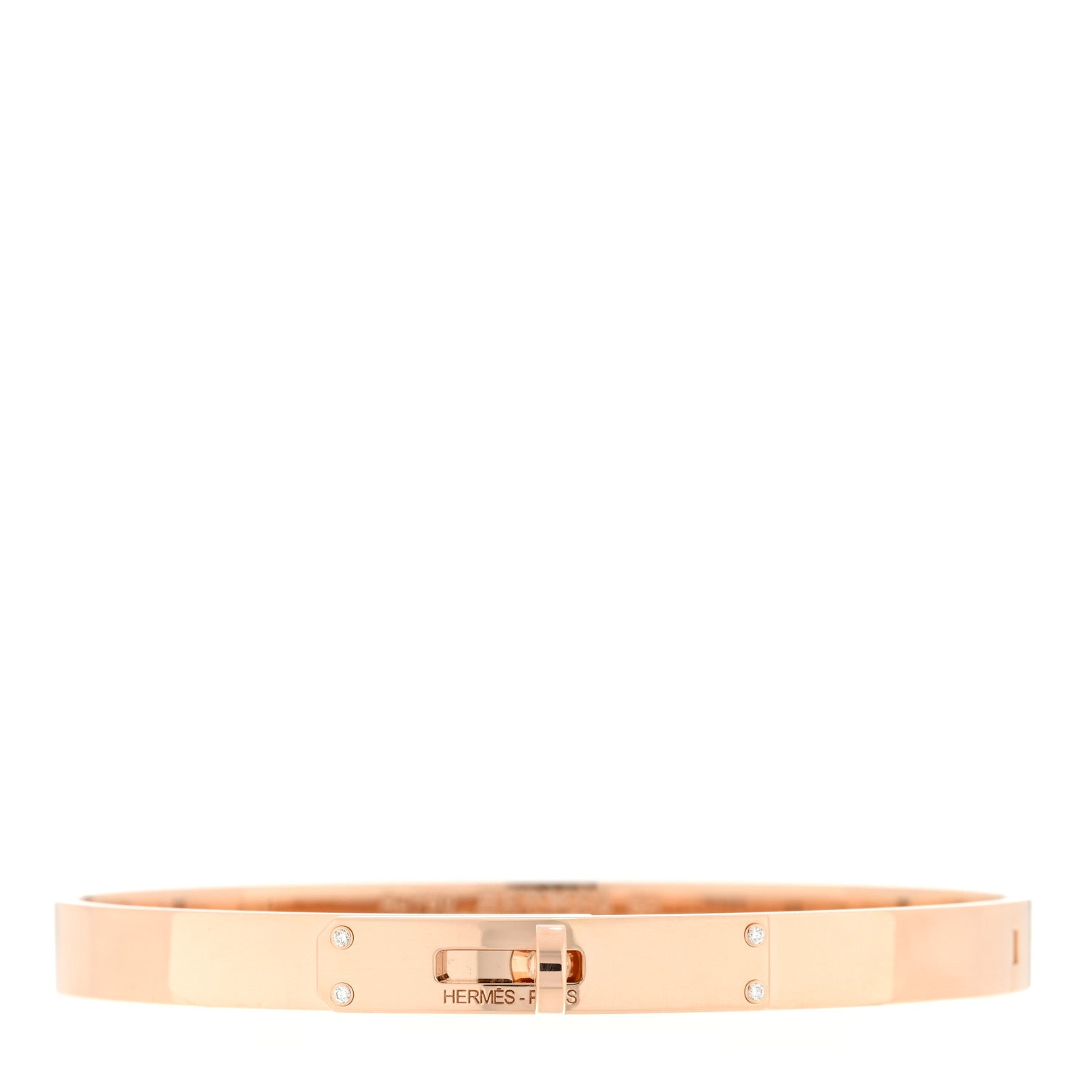 Hermes 18K Rose Gold Diamond PM Kelly Bracelet SH 1 of 3