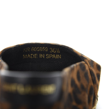 Saint Laurent Calfskin Suede Leopard Print Espadrilles 36.5 9 of 10
