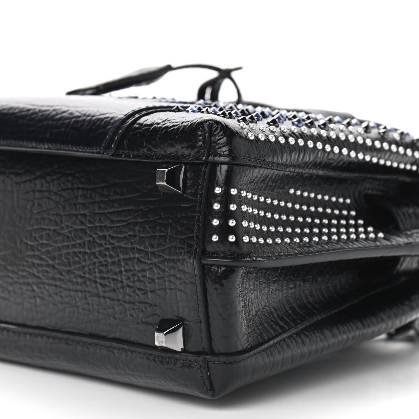 Calfskin Studded Cyber Studs Mini Milla Tote Black
