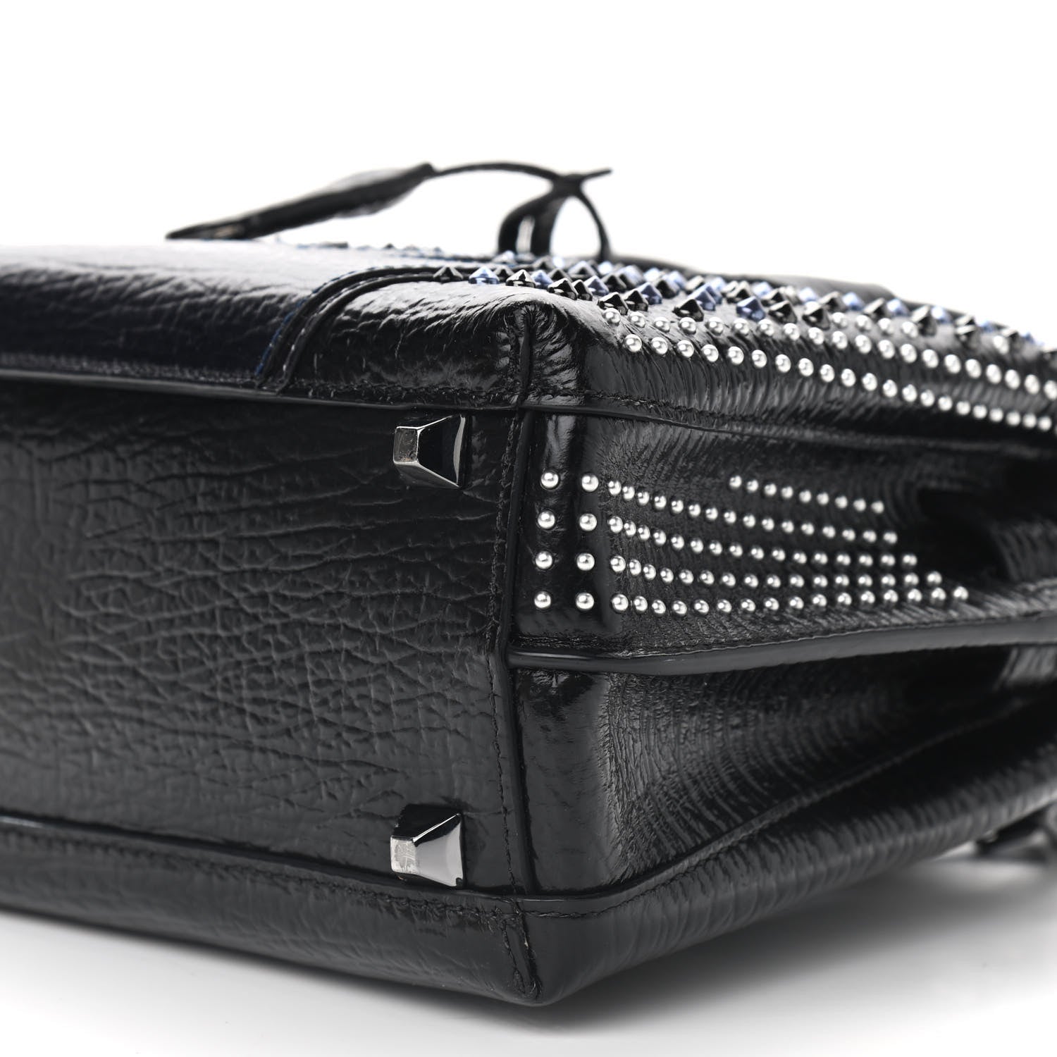 MCM Calfskin Studded Cyber Studs Mini Milla Tote Black 6 of 9