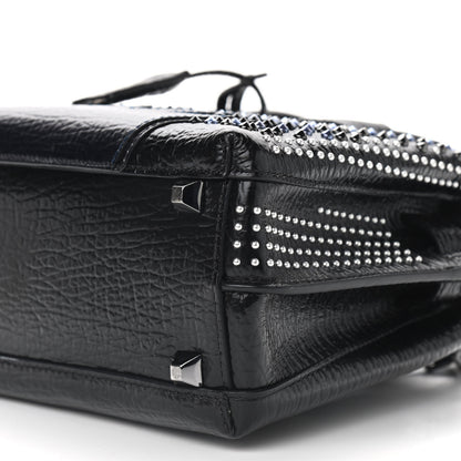 MCM Calfskin Studded Cyber Studs Mini Milla Tote Black 6 of 9