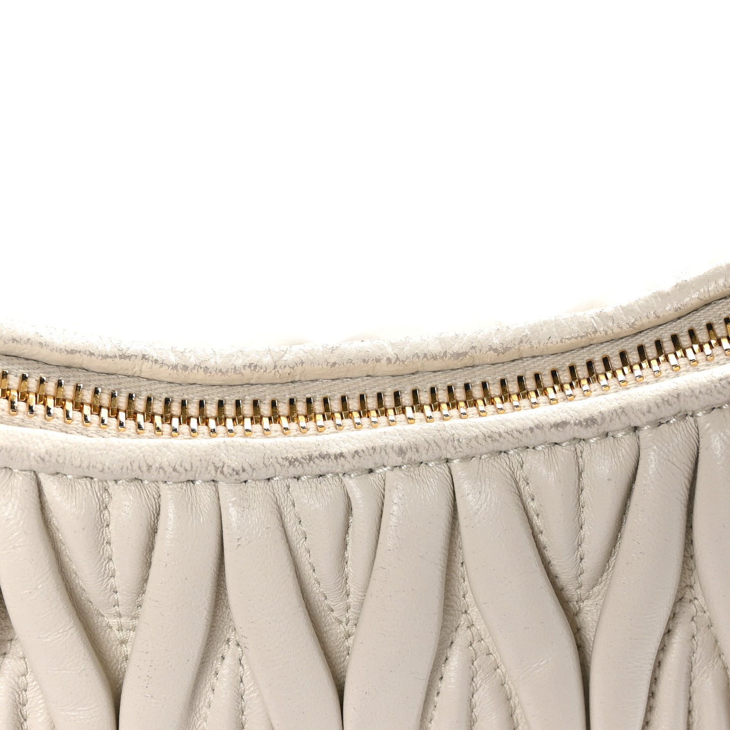 Nappa Matelasse Small Wander Hobo White