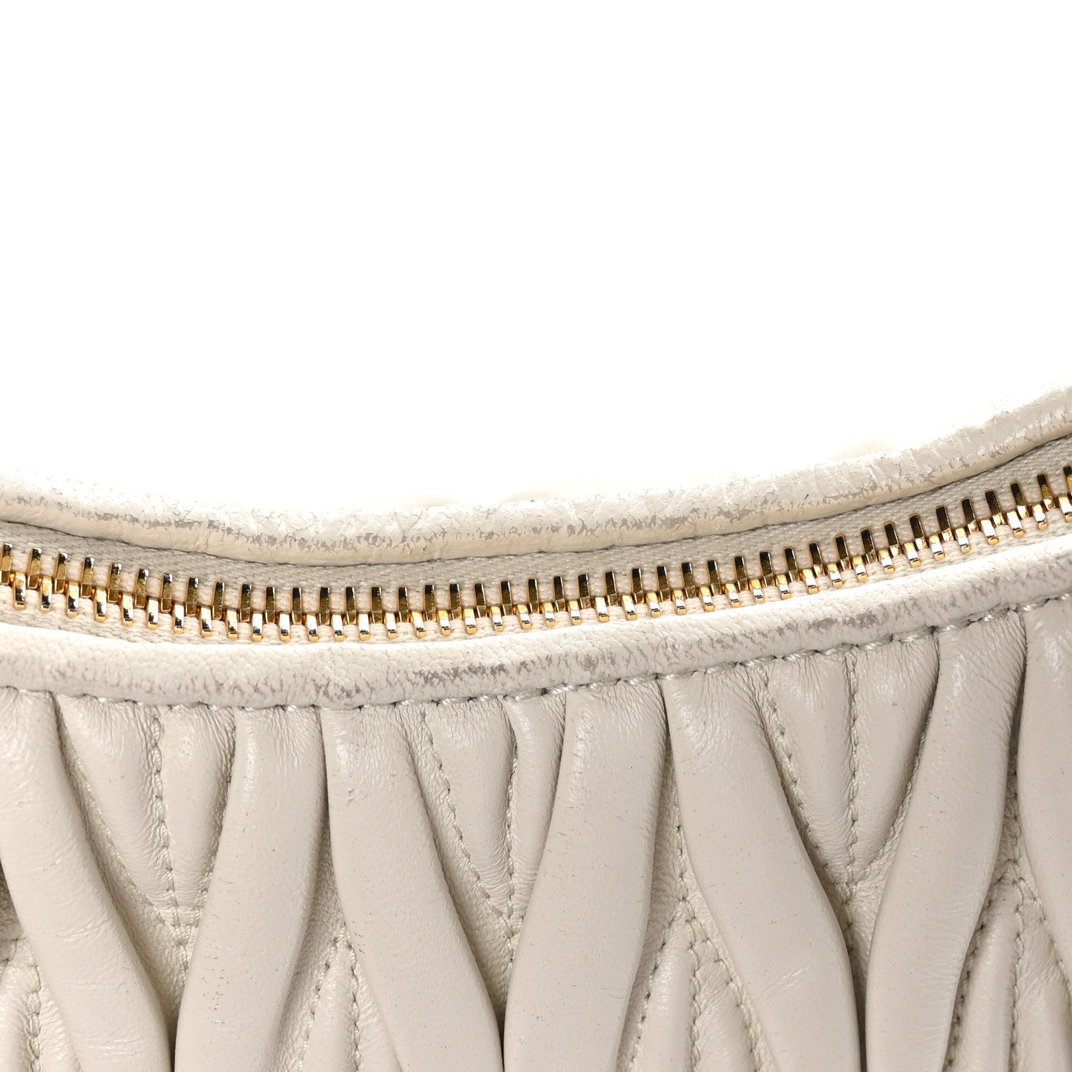 Miu Miu Nappa Matelasse Small Wander Hobo White 11 of 14