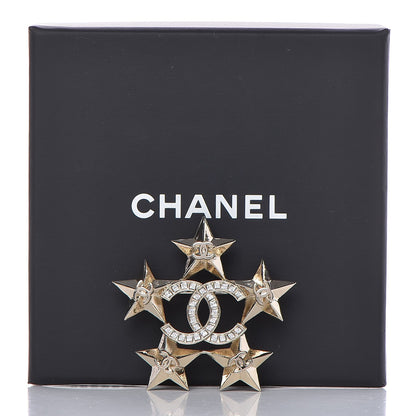 Chanel Baguette Crystal CC Star Brooch Gold 5 of 5